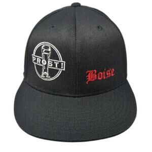 210 Fitted Baseball Cap Black 7 5/8 Prost Boise Stein Club Member Beer Hat